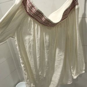 Gap Embroidered Off Shoulder Blouse